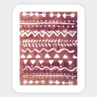 Loose bohemian pattern - purple brown Sticker